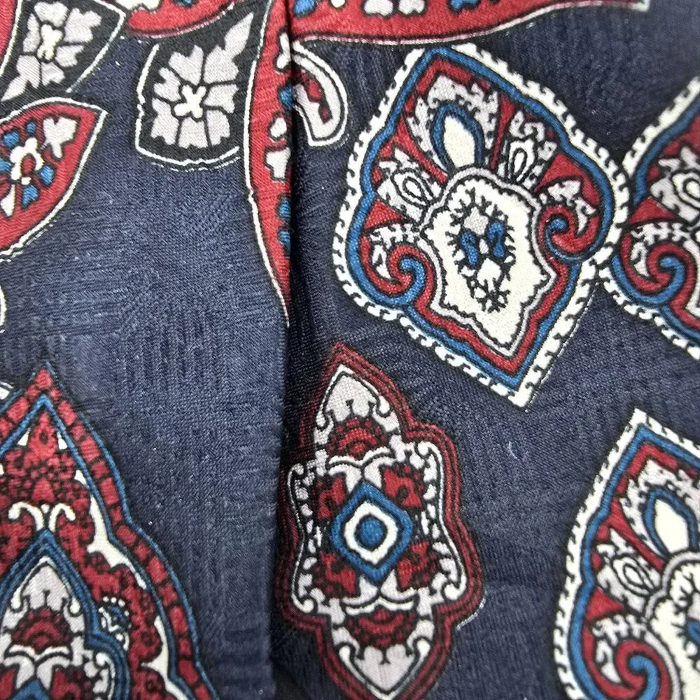 Gino Pompeii SILK Necktie Tie 55 x 4 red blue, Vintage Menswear